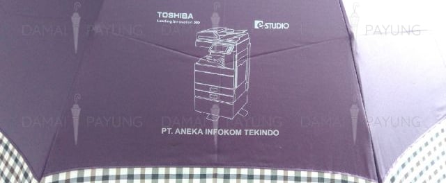 Payung promosi polos lipat super jumbo lis kotak