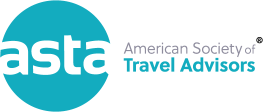 Official logo for the American Society of Travel Advisors featuring a teal circle and lowercase asta text.