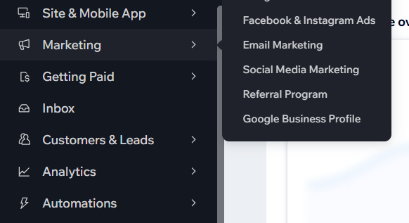 ecommerce wix features