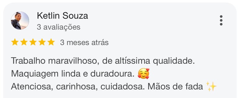 Foto de Avaliaçao do google 5 estrela de cliente maquiada por dayze beauty