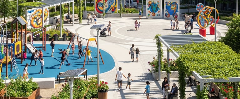 Urban public realm architecture study exploring mobility corridors and civic spaces in Toronto