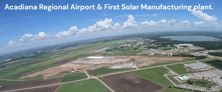 Picture of Acadiana Regional Airport and First Solar construction site