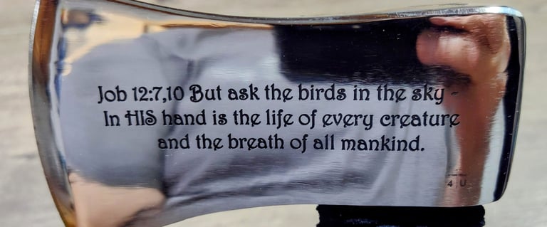 Artistic engraved Ax