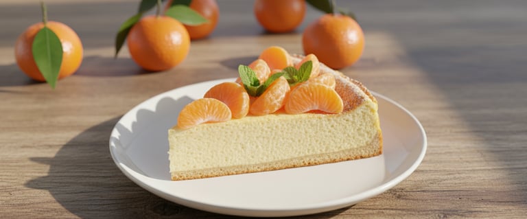 Frischer Käsekuchen mit Mandarinen, leicht und fruchtig, ideal für alle, die ihre Käsekuchen Kalorie