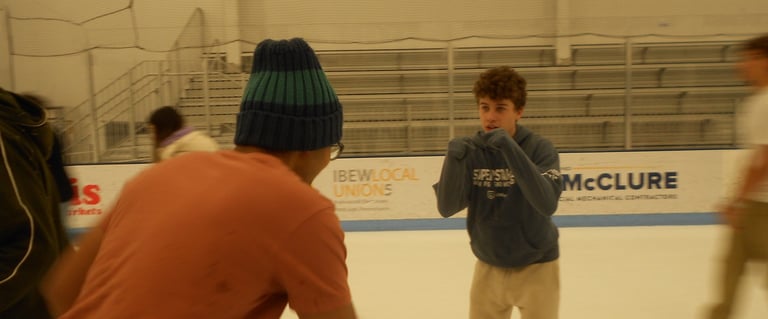 Penn State University students and IEEE members ice skating social