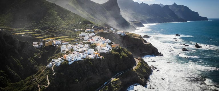 A scenic view of the Tenerife island coastline