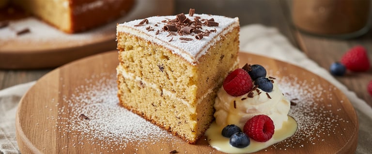 Eggnog cake presentation