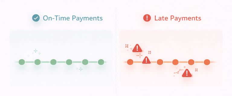 layered diagram illustrating severity recency frequency and recovery as components of payment histor