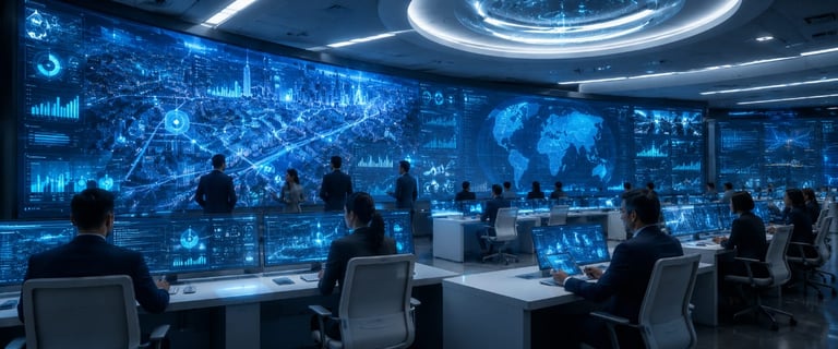 Government officials using AI-powered digital systems to improve citizen services and public adminis