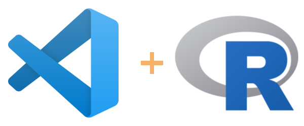 VS Code and R logos