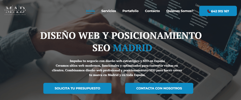 Portfolio diseño web profesional en Madrid - proyecto adaptado a móvil