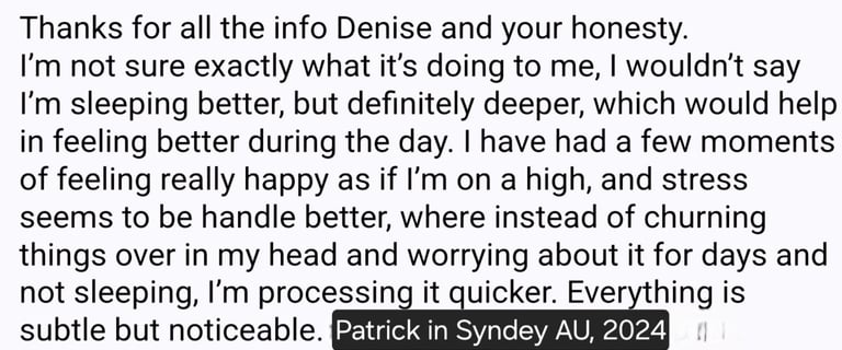 Testimonial feeling happier lowered stress