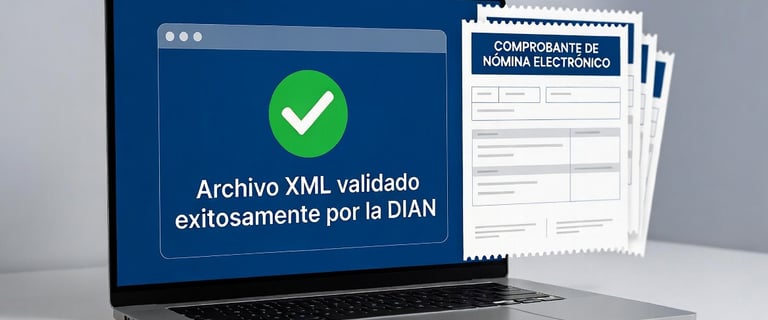 archivo xml validado y enviado a la Dian de Nómina eléctronica