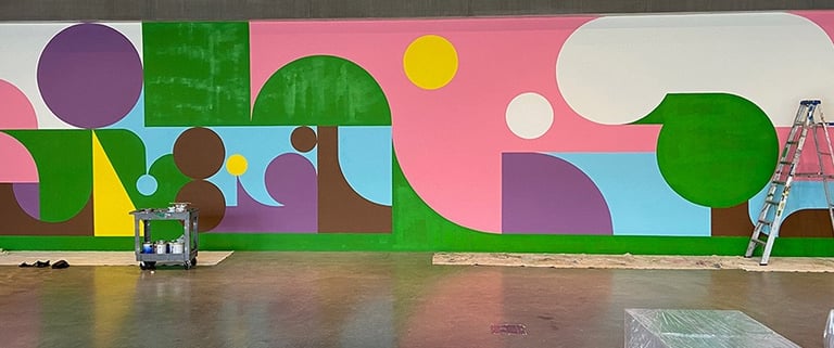 Ad Minoliti, Manifestación pluiversal CAM St. Louis installation mural