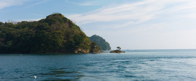 ocean and mountains in Japan