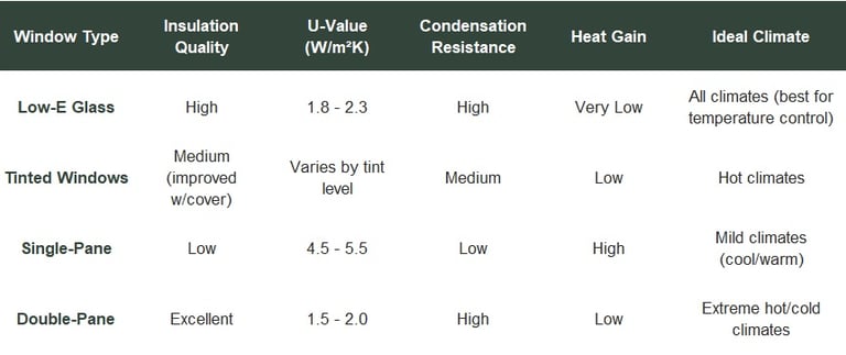 Insulation and U-Value for Campervan Window