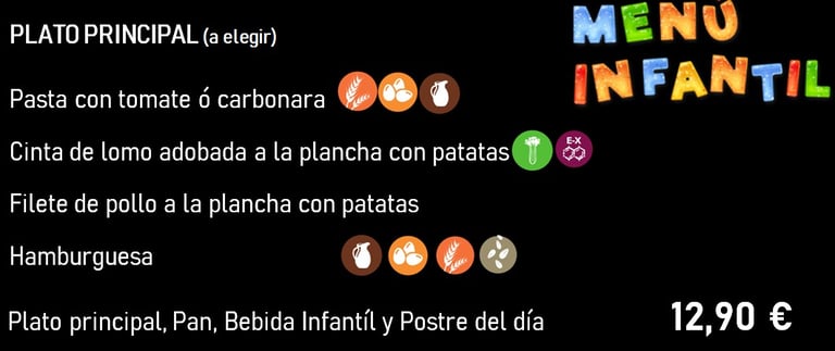 menú infantil