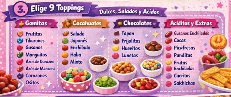 toppings opciones