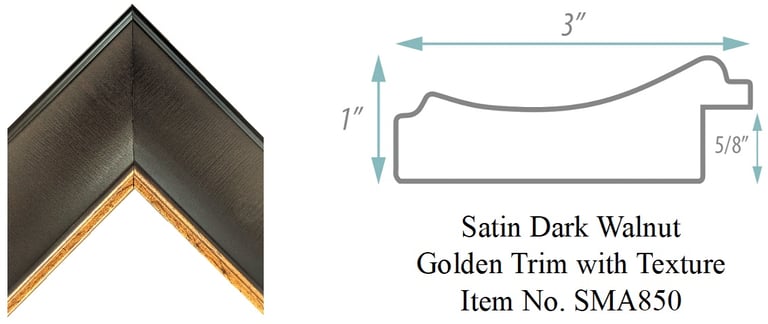 Satin Dark Walnut Golden Trim with Texture Picture Frame Item No. SMA850
