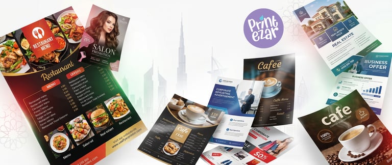 Affordable Flyer Printing Services in the UAE. Apt for promotions and branding. Delivery available. 