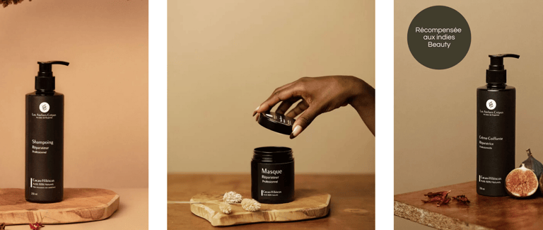 Des produits capillaires de la marque Les Ateliers crépus