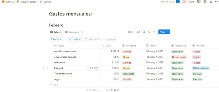 base de datos en notion