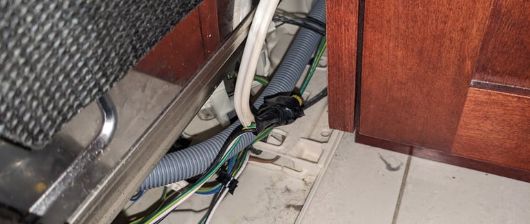 two different electrical cable connected.