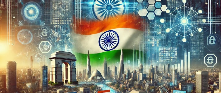 Flag of India in the world of global technology landscape