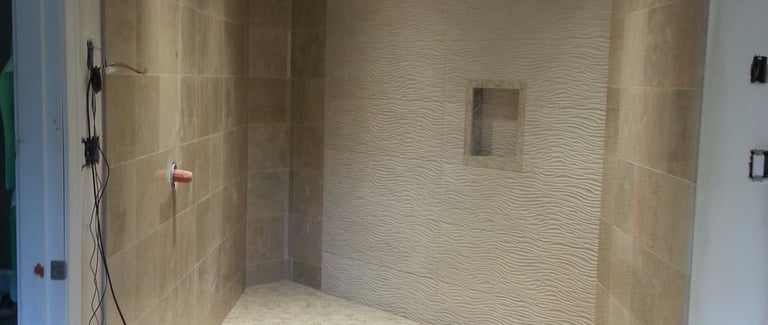 marble shower installation