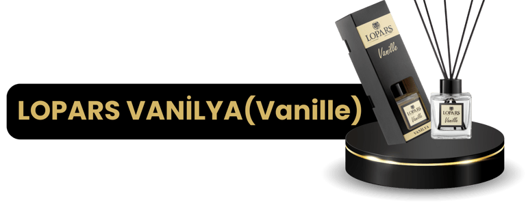 Lopars Vanille, uygun fiyatlı ve indirimli lüks oda kokusu. Sıcak vanilya, karamel ve amber notaları