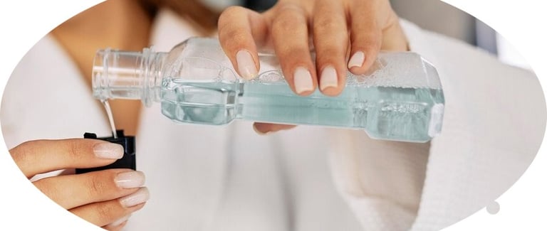 Peligro y alternativa Enjuague bucal hygiene-precision