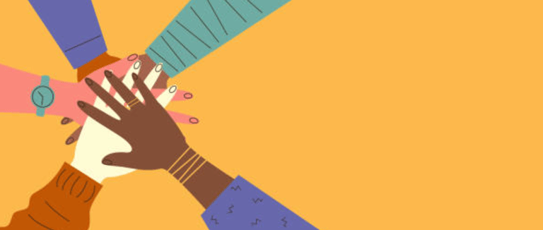 main tendue, cohesion, diversité, universalité, rassemblement