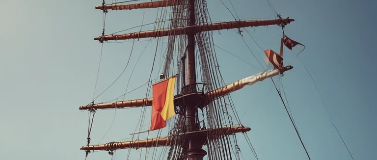 red, yellow, and blue flag during daytime