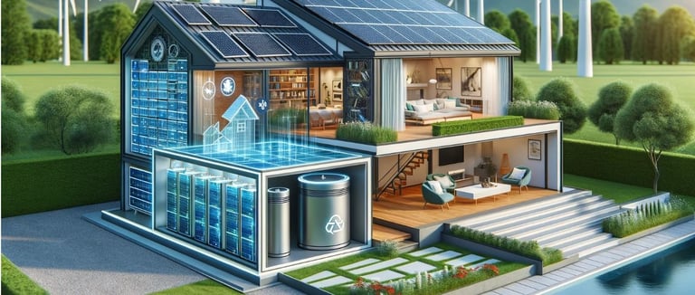 a house with a solar powered water heater