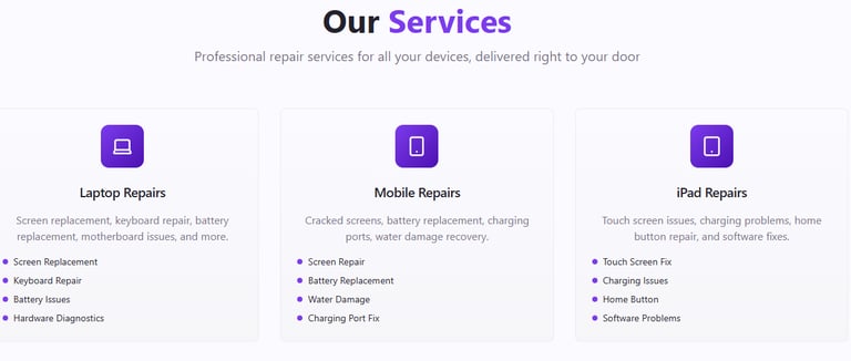 "Quickfix on Wheels mobile repair services in Manchester – phone repairs, laptop repairs, tablet rep