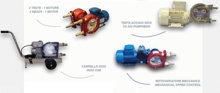 micromix Available options for peristaltic pumps