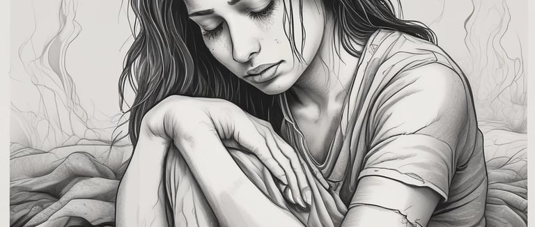 femme en burn out, déprimée et triste