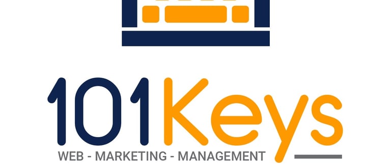 101 keys logo black and gold letter
