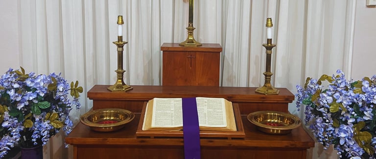 Moran UMC Bible and Offering pans