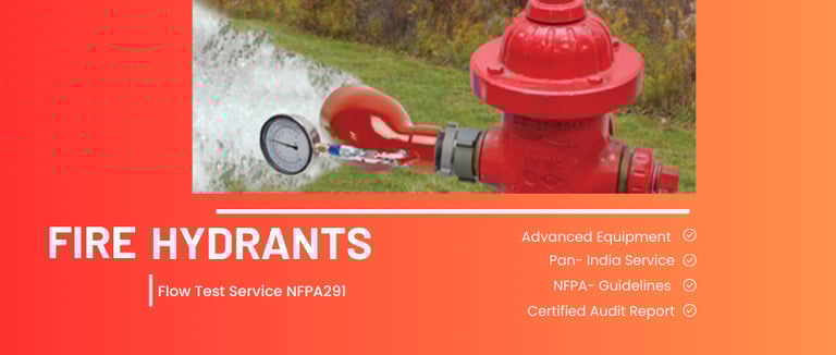 a fire hydrant with a person holding a gauge and a hose