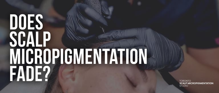 Professional scalp micropigmentation procedure in Toronto for hair loss treatment.