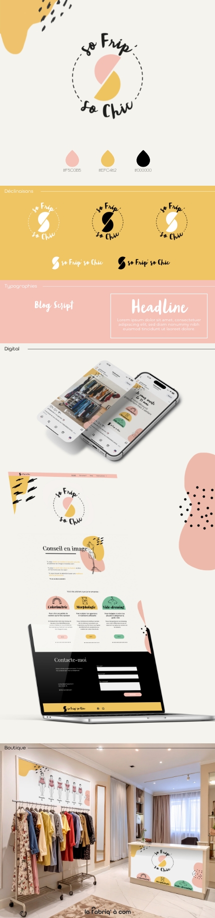 Projet sofripsochic création logo site web boutique pour conseillère en image