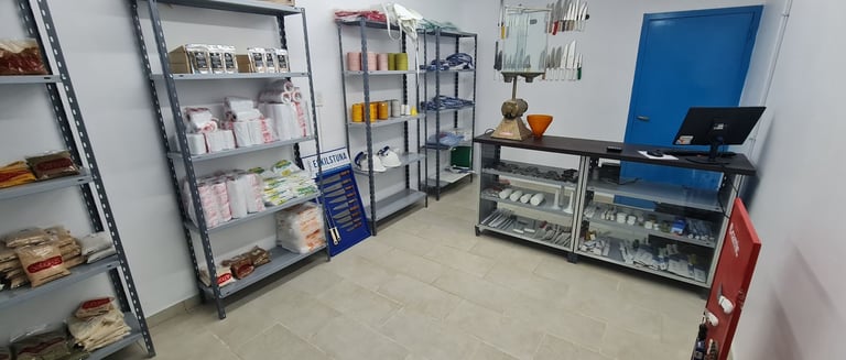 a room with shelves and shelves with shelves and shelves