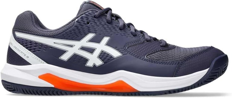 Tênis ASICS azul com laterais reforçadas e solado rígido para estabilidade total.
