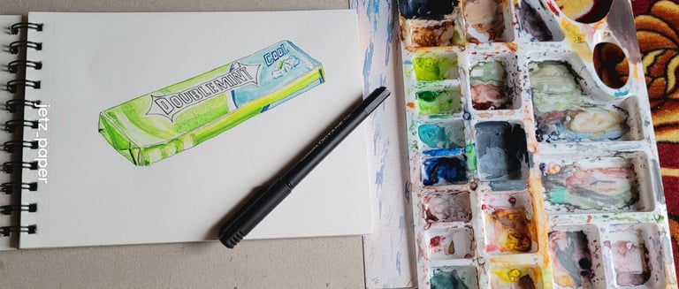 Watercolour painting in my A5 sketchbook