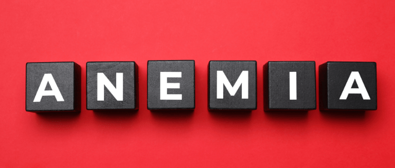 Le mot "anemia" écrit en noir sur un fond rouge