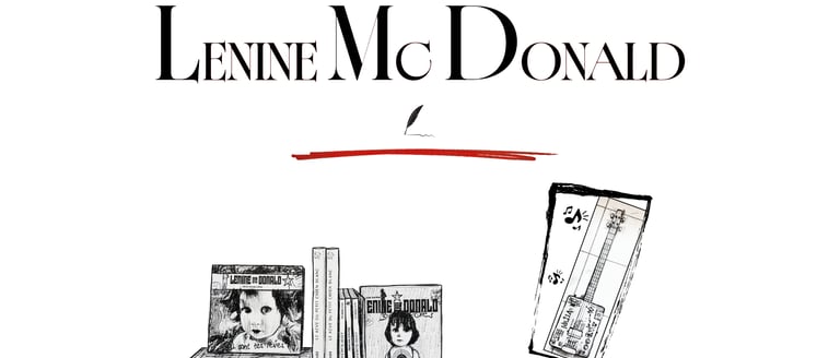 Image d'accueil du site. Un dessin d'une guitare et à côté un dessin de livres et de cds