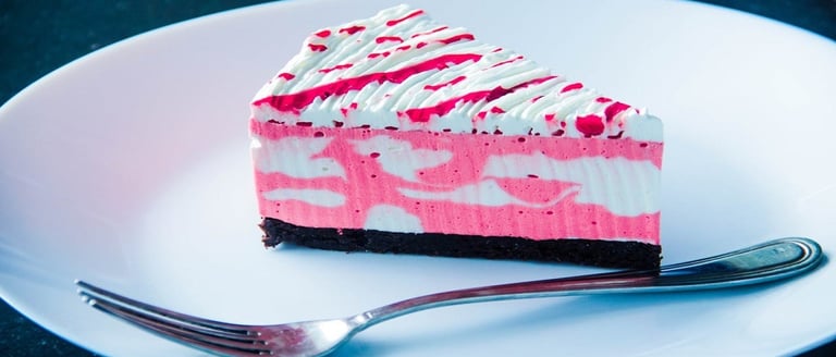 Pastry on a plate with a fork