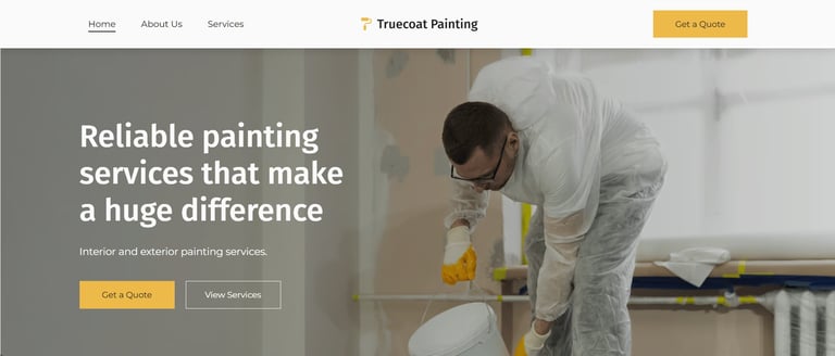 Professional painter in protective gear preparing interior walls for residential painting services.