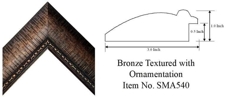 Bronze Textured with Ornamentation Picture Frame